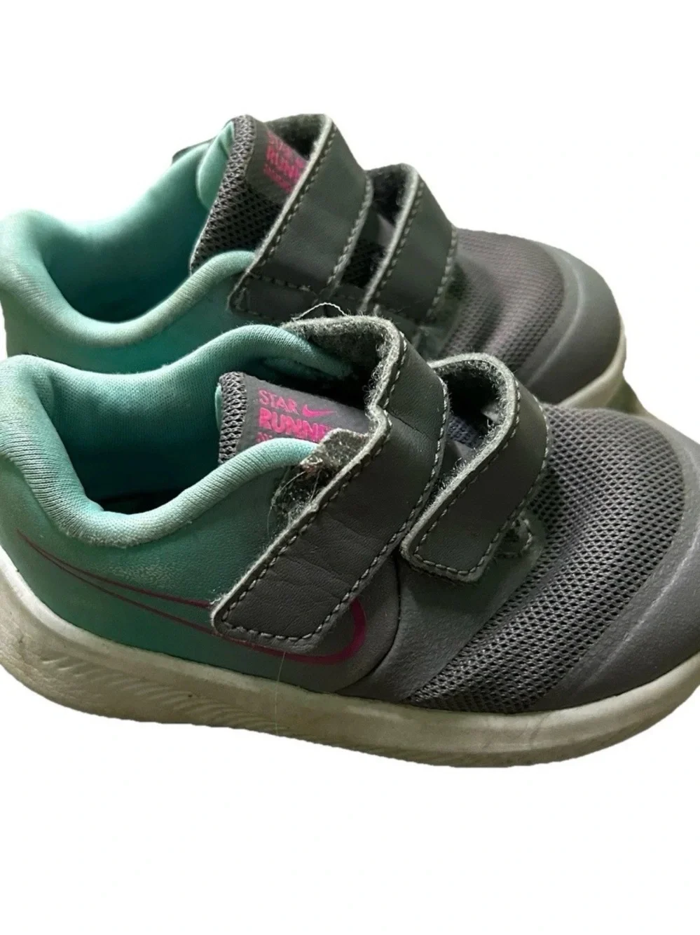 Toddler Girl Nike Star Runner Grey Blue White Sneakers Size 6